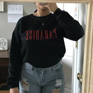 Black/Red Pullover Forever 21 Sweater/Sweatshirt